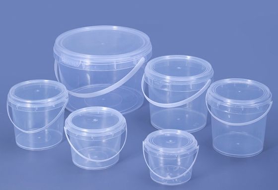 kualitas  ISO9001 20l Transparent Plastic Bucket With Thermal Transfer Application pabrik