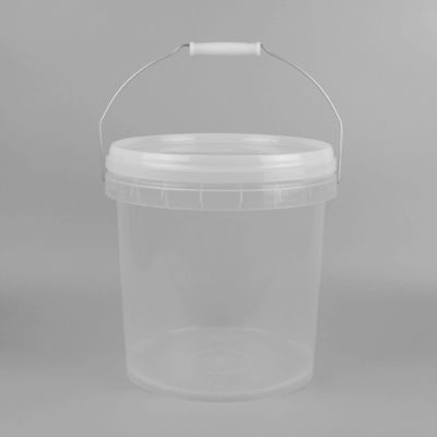 Ketahanan Korosi 5 Gallon Plastik Jelas Ember Kontainer Ember Screen Printing