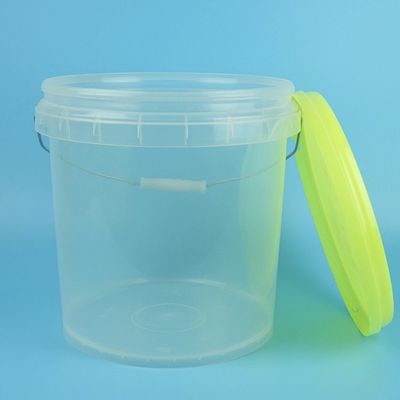 Ketahanan Korosi 5 Gallon Plastik Jelas Ember Kontainer Ember Screen Printing