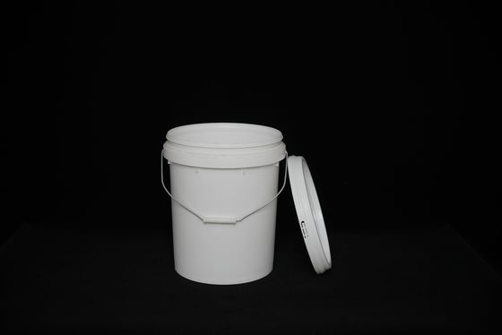 Bentuk bulat putih Custom Logo Food Grade Food Storage Bucket Dishwasher Safe / Stackable