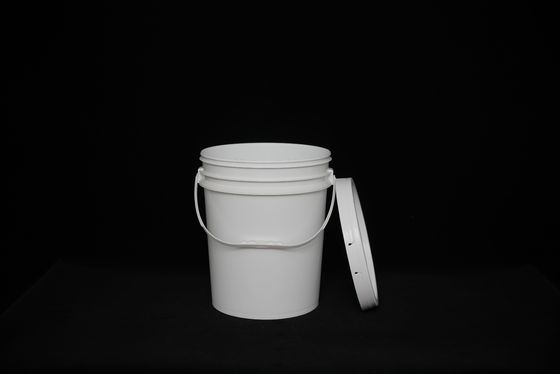 Bentuk bulat putih Custom Logo Food Grade Food Storage Bucket Dishwasher Safe / Stackable